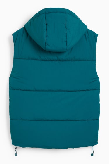 Dospívající a mladí - CLOCKHOUSE - prošívaná vesta s kapucí - zelená
