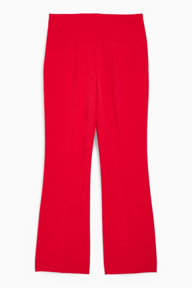 Femmes - Pantalon en toile - high waist - flared - rouge