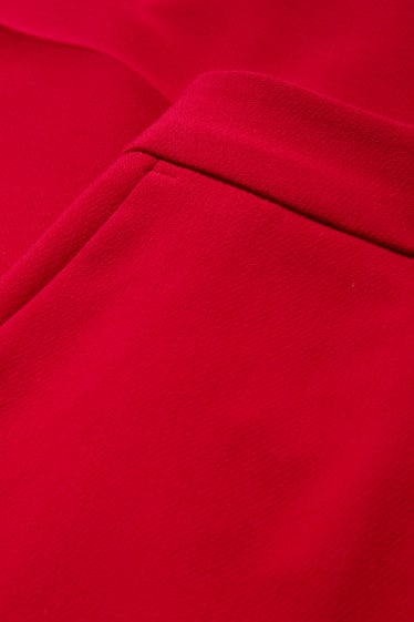 Dámské - Plátěné kalhoty - high waist - flared - červená