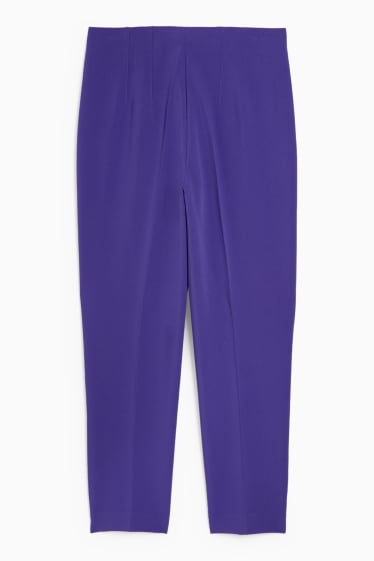 Femmes - Pantalon de toile - high waist - tapered fit - violet