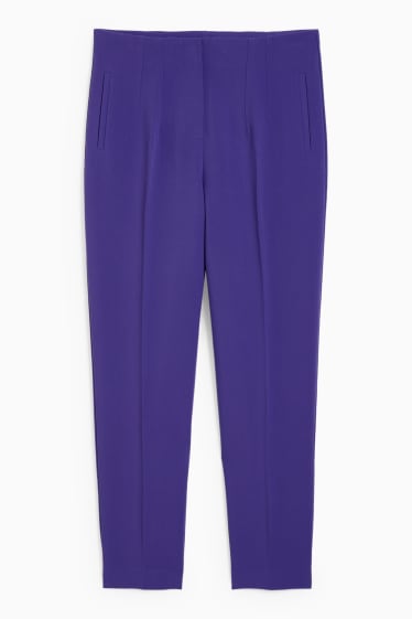 Femmes - Pantalon de toile - high waist - tapered fit - violet