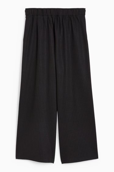 Women - Cloth trousers - high waist - wide leg - dark gray