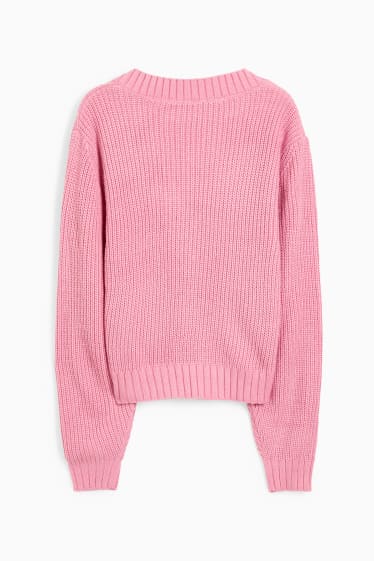 Teens & young adults - CLOCKHOUSE - V-neck jumper - rose