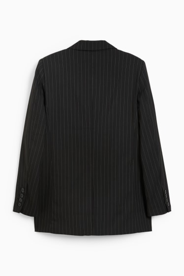 Femmes - Blazer surdimensionné - fines rayures - noir / blanc