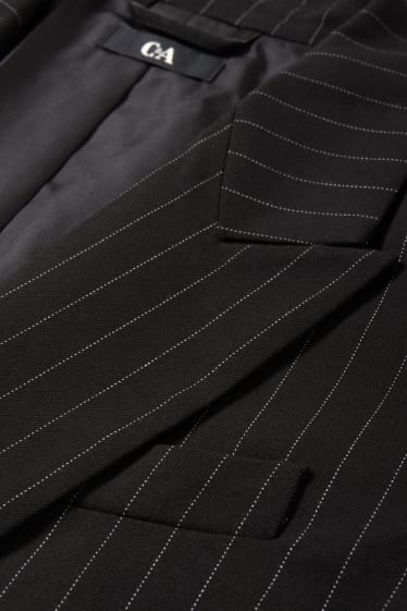 Femmes - Blazer surdimensionné - fines rayures - noir / blanc