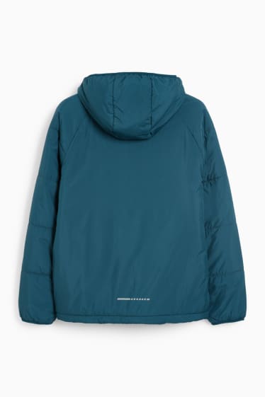 Men - Outdoor jacket with hood - water-repellent - dark green