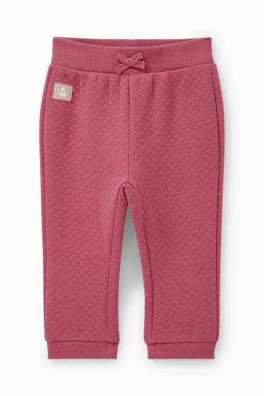 Baby: meisjes - Baby-outfit - 2-delig - donker rose