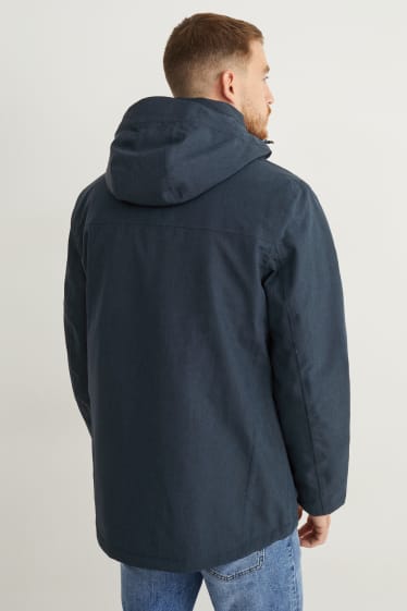 Herren - Softshelljacke mit Kapuze - wasserdicht - dunkelblau