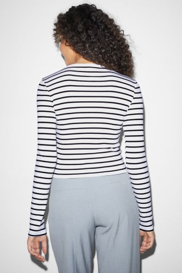 Women - CLOCKHOUSE - long sleeve top - striped - white