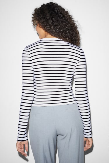 Dames - CLOCKHOUSE - longsleeve - gestreept - wit