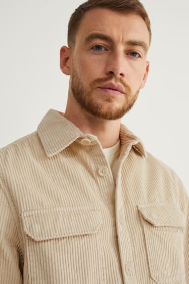 Men - Corduroy shirt - light beige