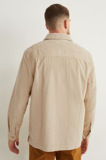 Men - Corduroy shirt - light beige