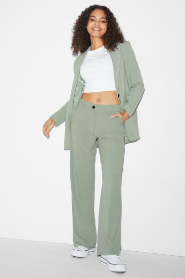 Damen - CLOCKHOUSE - Stoffhose - Mid Waist - Straight Fit - grün
