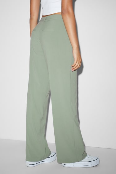 Femmes - CLOCKHOUSE - pantalon en toile - mid waist - straight fit - vert