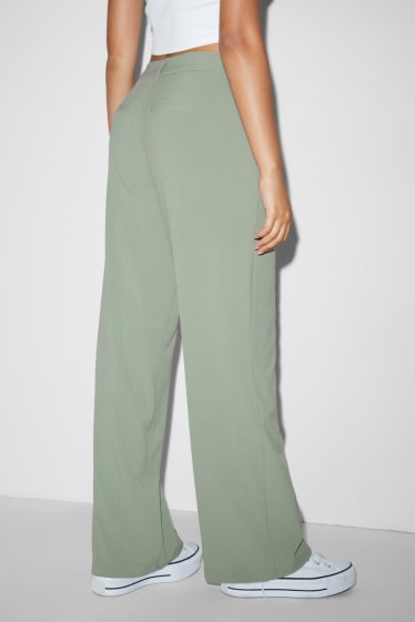 Damen - CLOCKHOUSE - Stoffhose - Mid Waist - Straight Fit - grün