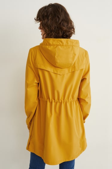 Damen - Softshellmantel mit Kapuze - 4 Way Stretch - gelb