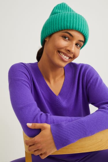 Femmes - Bonnet en cachemire - vert