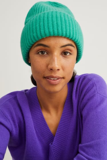 Damen - Kaschmir-Mütze - grün