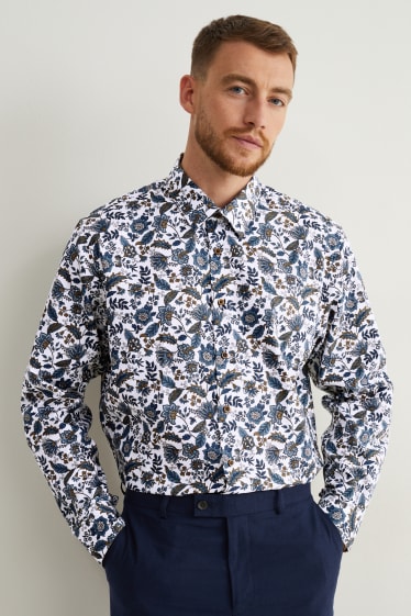 Hommes - Chemise de bureau - regular fit - col button down - facile à repasser - blanc