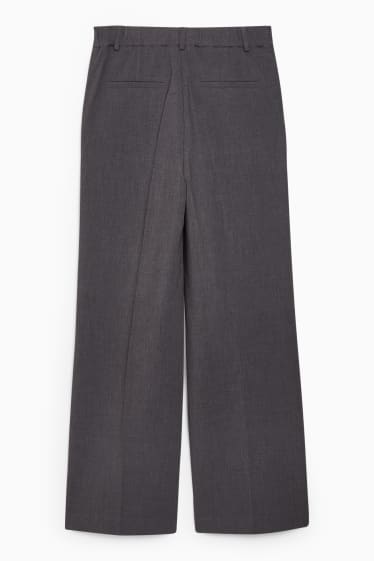 Mujer - Pantalón de tela - high waist - wide leg - gris jaspeado