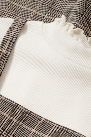 Kinder Mädchen - Set - Langarmshirt und Kleid - 2 teilig - beige