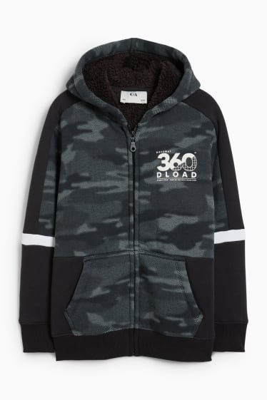 Kinder - Sweatjacke mit Kapuze - schwarz