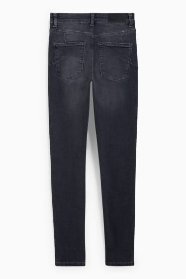 Women - Skinny jeans - mid-rise waist - shaping jeans - LYCRA® - denim-dark gray