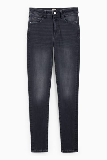 Women - Skinny jeans - mid-rise waist - shaping jeans - LYCRA® - denim-dark gray