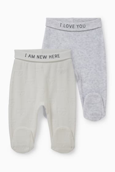 Bébés - Lot de 2 - pantalons de nouveau-né - blanc crème