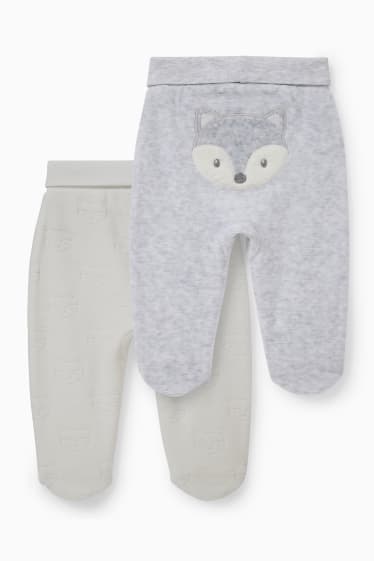 Bébés - Lot de 2 - pantalons de nouveau-né - blanc crème