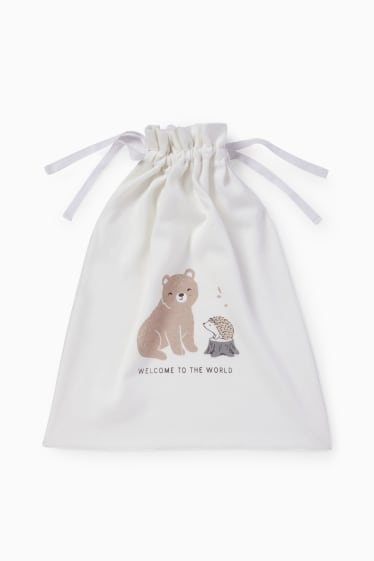 Bébés - Ensemble nouveau-né avec sac de cadeaux - 7 pièces - blanc