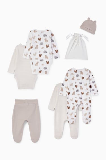 Neonati - Set per neonati con sacchetto regalo - 7 pezzi - bianco