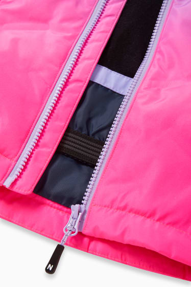 Kinderen - Ski-jas met capuchon - neon roze