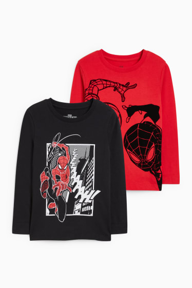 Dzieci - Wielopak, 2 szt. - Spider-Man - koszulka z długim rękawem - czerwony