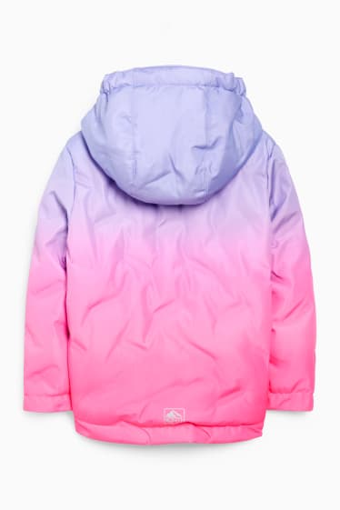 Enfants filles - Veste de ski à capuche - rose fluo