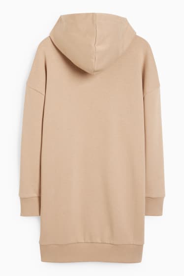 Kinder Mädchen - Sweatkleid mit Kapuze - taupe