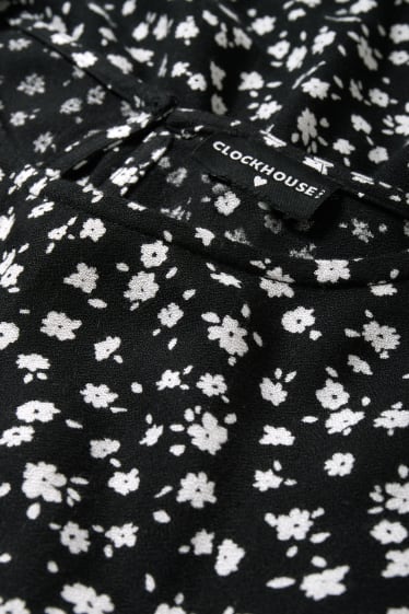 Dámské - CLOCKHOUSE - viskózové šaty - s květinovým vzorem - černá