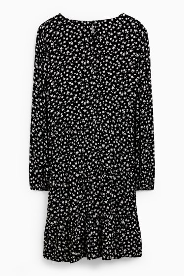 Dámské - CLOCKHOUSE - viskózové šaty - s květinovým vzorem - černá