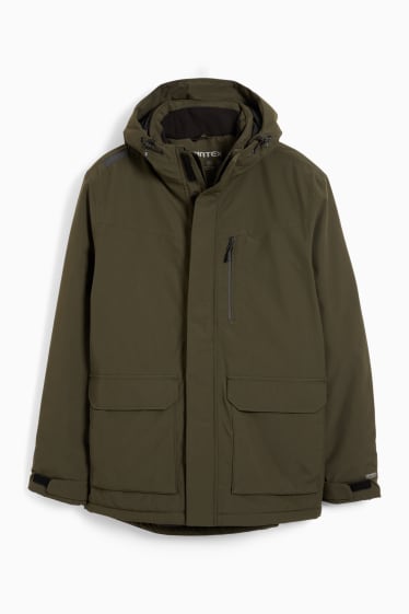 Herren - Regenjacke mit Kapuze - wasserdicht - khaki