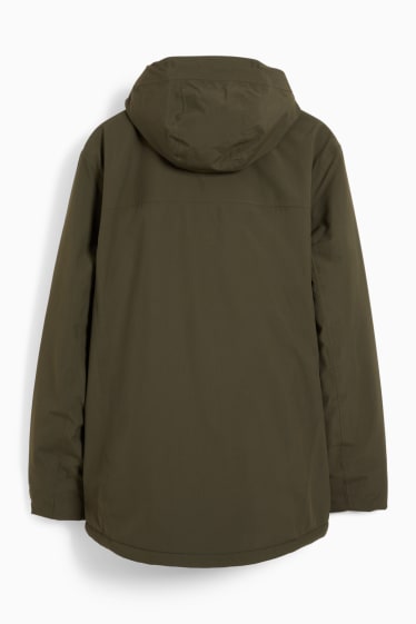 Herren - Regenjacke mit Kapuze - wasserdicht - khaki