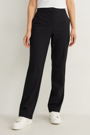 Femmes - Pantalon de bureau - mid-waist - coupe droite - Mix & Match - noir