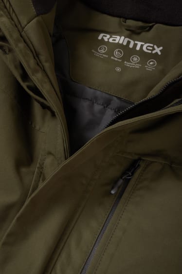 Herren - Regenjacke mit Kapuze - wasserdicht - khaki