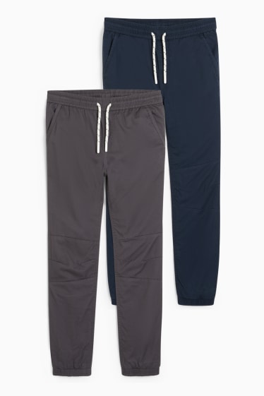 Enfants - Lot de 2 - pantalons chauds - bleu