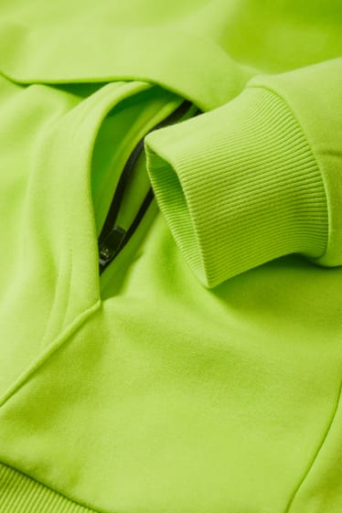 Mężczyźni - Bluza z kapturem - zielony neonowy