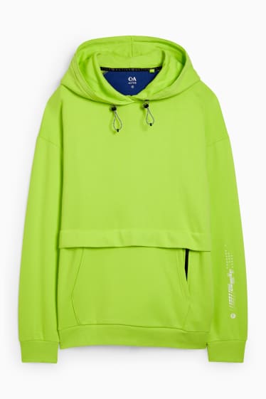 Pánské - Mikina s kapucí - neonově zelená