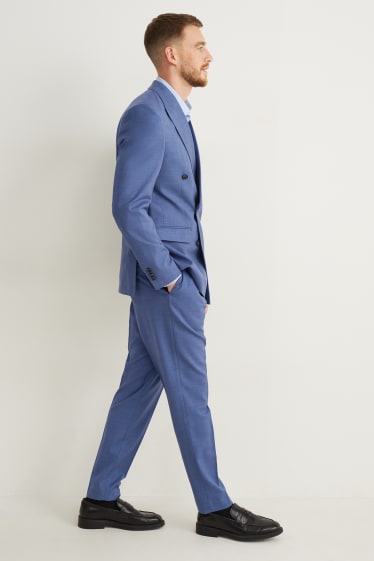 Hommes - Pantalon de costume - regular fit - Flex - matière extensible - LYCRA® - bleu