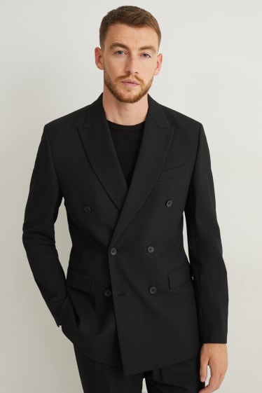 Hommes - Veste de costume - slim fit - Flex - Mix & Match - noir