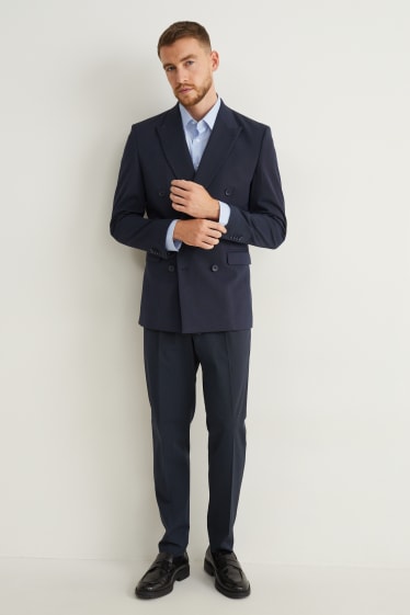 Hommes - Pantalon de costume - regular fit - Flex - stretch - Mix & Match - bleu foncé