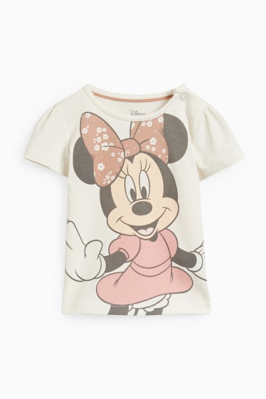 Bebeluși - fete - Minnie Mouse - compleu bebeluși - 3 piese - alb-crem