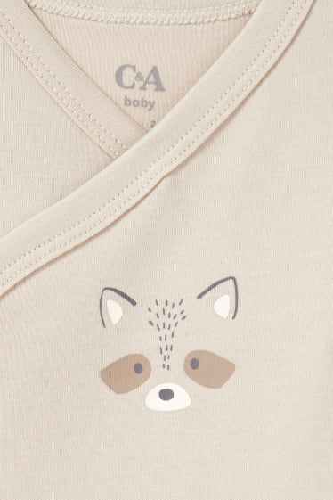 Unisex - Set van 5 - wikkelrompertje - licht beige